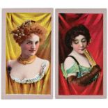 American Tobacco Company, Beauties, Curtain Background, complete set in large page, G - VG (majority