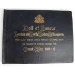 London & North Western Railwaymen Great War 1914-19 Roll of Honour book.