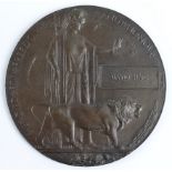 Death Plaque to 2.Lieut David Haig 4th/5th Bn Royal Highlanders. Died 5th July 1918. Buried St Sever