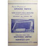 Southend v Norwich F/L Div 3, 20th August 1955, Souvenir Programme of Opening Match at he New