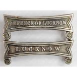 Indian Mutiny medal a pair of bars for "Defence of Lucknow" and "Lucknow" riveted together but