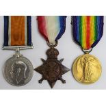 1915 Star Trio to 2630 Pte S J Finch Suffolk Regt. Killed In Action 12/8/1915 (not 21st) with the