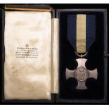 Distinguished Service Cross (silver hallmarked 1917) reverse engraved 'J.S.M. 10th April 1918'. With