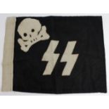 WW2 Style Theatre Made Waffen SS Flag Dated 1942, Maybe a Panzer Division? 30 x 40cm