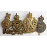 Badges Warwickshire RHA / Royal Devon Yeomanry / Queens Own Hussars / Scottish horse. (4)