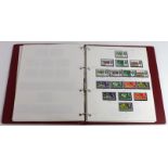 GB collection in red SG stamp album 1840 to 1970, E7 to 5s, Seahorses to 10s(2), G6 to £1 (3), 1960s