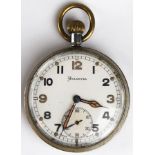 Military Pocket Watch 'Helvetia' and marked on the reverse 'GS/TP P86468' with army arrow stamp.