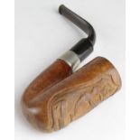 Boer War Pipe, hand carved with the badge of 'The Royal Irish Rifles', 'Boer War 1899-1900-1901', '