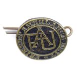 Badge - Friends Ambulance Unit - very rare Quakers bronze badge - no Maker's badge - F.A.U. Cypher