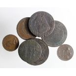 Tokens (7) 18th and 19thC British and Commonwealth copper, mixed grade.