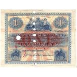 Scotland, Union Bank 1 Pound dated 1st October 1921, PROOF note with numerous cancellation punched