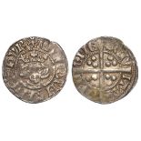 Edward I Penny, Durham Mint, S.1395, Class 4b, episcopal, cross moline both sides, VF, small crack