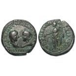 Gordian III and Tranquillina colonial bronze of Thrace, Anchialus, of c.25mm., obverse:- Gordian III