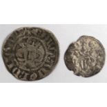Edward I (2) Lincoln Mint: Halfpenny S.1440 Class 3c F-GF, and Farthing S.1453 Class 3d/e nVF