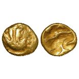 Ancient British, Celtic gold quarter stater of the Regini, Spink - , ABC 539var., obverse:- Two