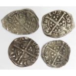 Edward I Farthings (4) London Mint: S.1449 Class 9a GF, S.1450 Class 10 GF irregular flan, S.1450