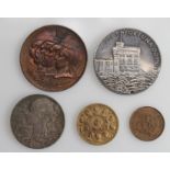 British Commemorative Medalets (5) 19th-20thC including silver.