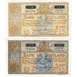 Scotland, Bank of Scotland 5 Pounds (2) dated 6th May 1953, serial 10/N 1263, (PMS BA193d,