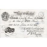 Nairne 5 Pounds dated 12th January 1916, serial 87/D 29945, London issue (B208b, Pick304) 3 bank