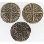 Edward I Pennies (3) Lincoln Mint: S.1389 Class 3c, creased Fine, S.1390 Class 3d large face F/GF,