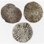 Edward I Halfpennies (3) London Mint: S.1432 Class 3c Fine, S.1433 Class 3g GF, and S.1433B Class 4d