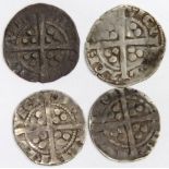 Edward I Pennies (4) Berwick-on-Tweed Mint: S.1415 Type 3b blunt type local dies toned VF, S.1415
