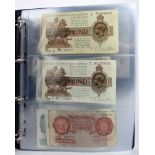 Bank of England and Treasury (20), collection in Hendon album, a good range of early notes including