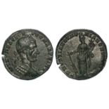 Macrinus Roman colonial bronze of Moesia Inferior, Marcianopolis, of c.25mm., obverse:- Laureate and