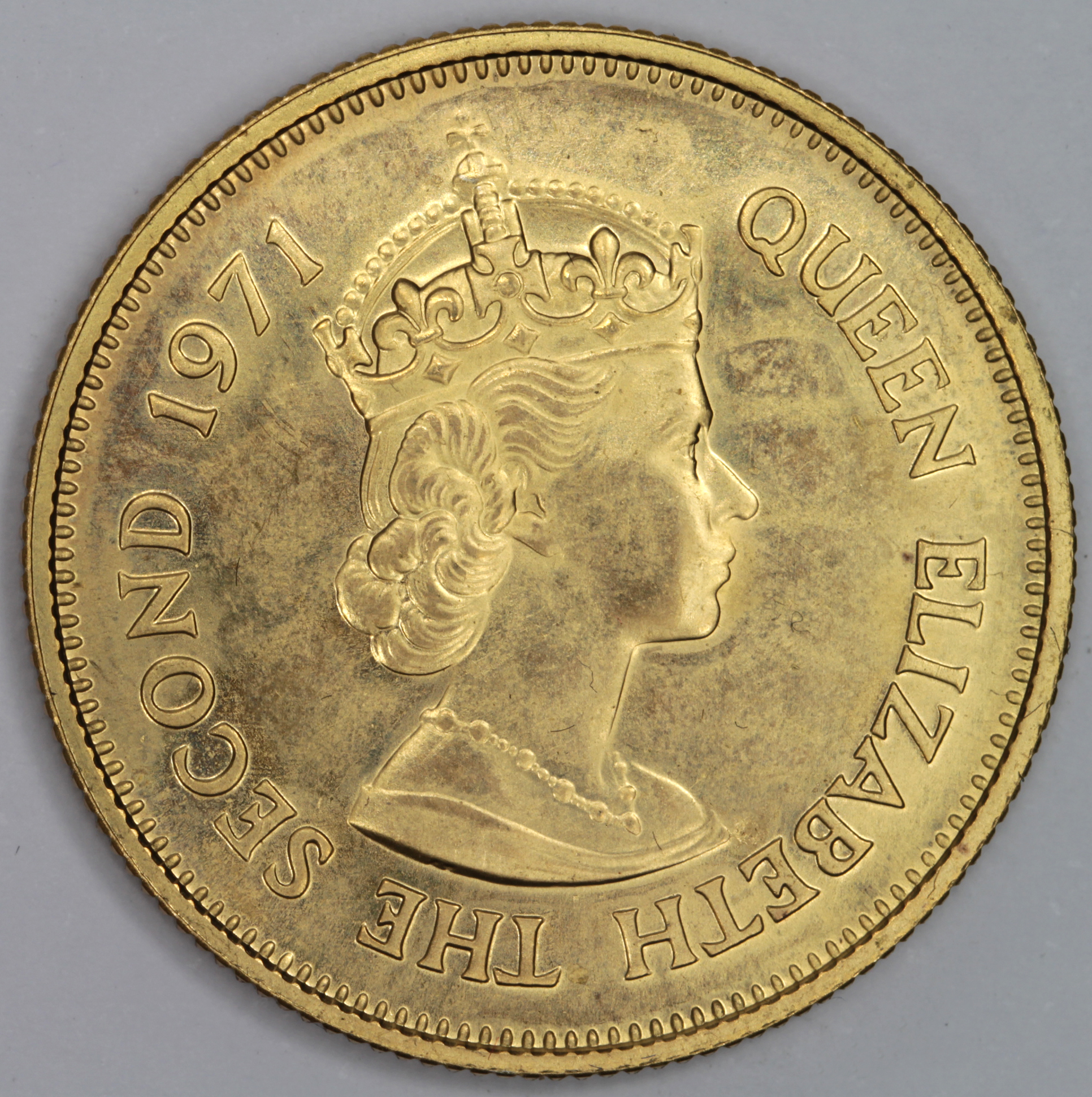 Mauritius 200 Rupees 1971 (0.4587oz gold) Unc, mintage only 2500 pieces