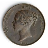 Penny 1856 PT, scarce date, VF, a few surface marks.
