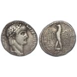 Nero silver tetradrachm of Syria, Seleucis and Pieria, Antioch, obverse:- Laureate and cuirassed