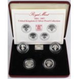 One Pound Silver Proof four coin set 1984 - 1987 FDC boxed as issued