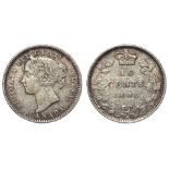 Canada 10 Cents 1883H, scarce date, VF, scratch obv.