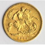 Half Sovereign 1900 Fine.