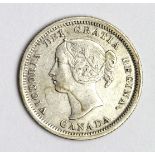 Canada 5 Cents 1870 wide rim, VF