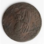 Token, 18thC: North Wales 'Druid Head' Halfpenny 1793, 'Cambridge Bedford and Huntingdon' edge,