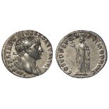 Trajan silver denarius, Rome Mint 1097 A.D., reverse legend:- COS V P P S P Q R OPTIMO PRINC, Spes