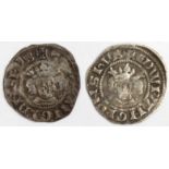 Edward I Halfpennies (2) London Mint, both S.1434 Class 4e, GF and nVF