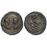 Macrinus and Diadumenian Roman colonial bronze of of Moesia Inferior, Marcianopolis, of c.27mm.,