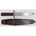 Bowie knife a Home Guard sometimes encountered example, various stamps to blade, a little worn
