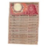 Netherlands 25 Gulden (10) dated 10th April 1955, a small bundle of circulated notes, (Pick87),