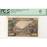 Equatorial African States, Chad 500 Francs issued 1963, serial W.8 00615, (Pick4e) in PCGS holder