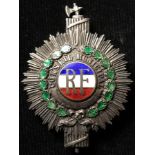 French Republic 'CONSEIL MUNICIPAL' enameled silver badge 59x44mm.