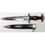 German WWII SA Rohm presentation etched blade dagger, Aesculap, Tuttlingen maker marked blade, usual