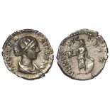 Lucilla silver denarius, Rome Mint 166-169 A.D., reverse reads:- VENUS VICTRIX, Venus standing