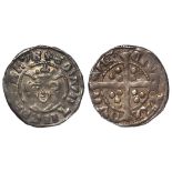 Edward I Penny, Durham Mint, S.1408A, Class 9c, plain cross, extra pellet, ex-Woodhead-Conte