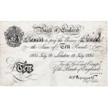 Peppiatt 10 Pounds dated 19th July 1934, serial K/140 50603, London issue (B242, Pick336a) ink