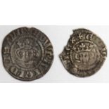 Edward I Halfpennies (2) London Mint: S.1431 Class 3b toned nVF hairline crack, and S.1444 Class 2
