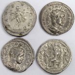 Elagalbalus silver denarii, first reverse:- Victory, Sear 7553, VF, with reverse:- Fides, Sear 7511,