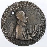 Papal Medal, bronze d.60mm: Cardinal Ludovicus Vice Chancellor under Gregory XV, dated 1626, holed